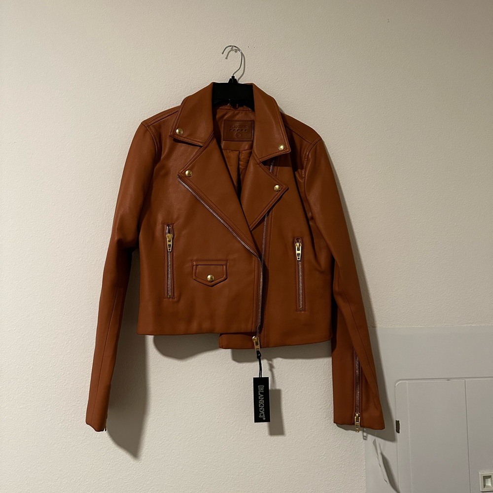 Blanknyc camel faux leather jacket NWT size medium